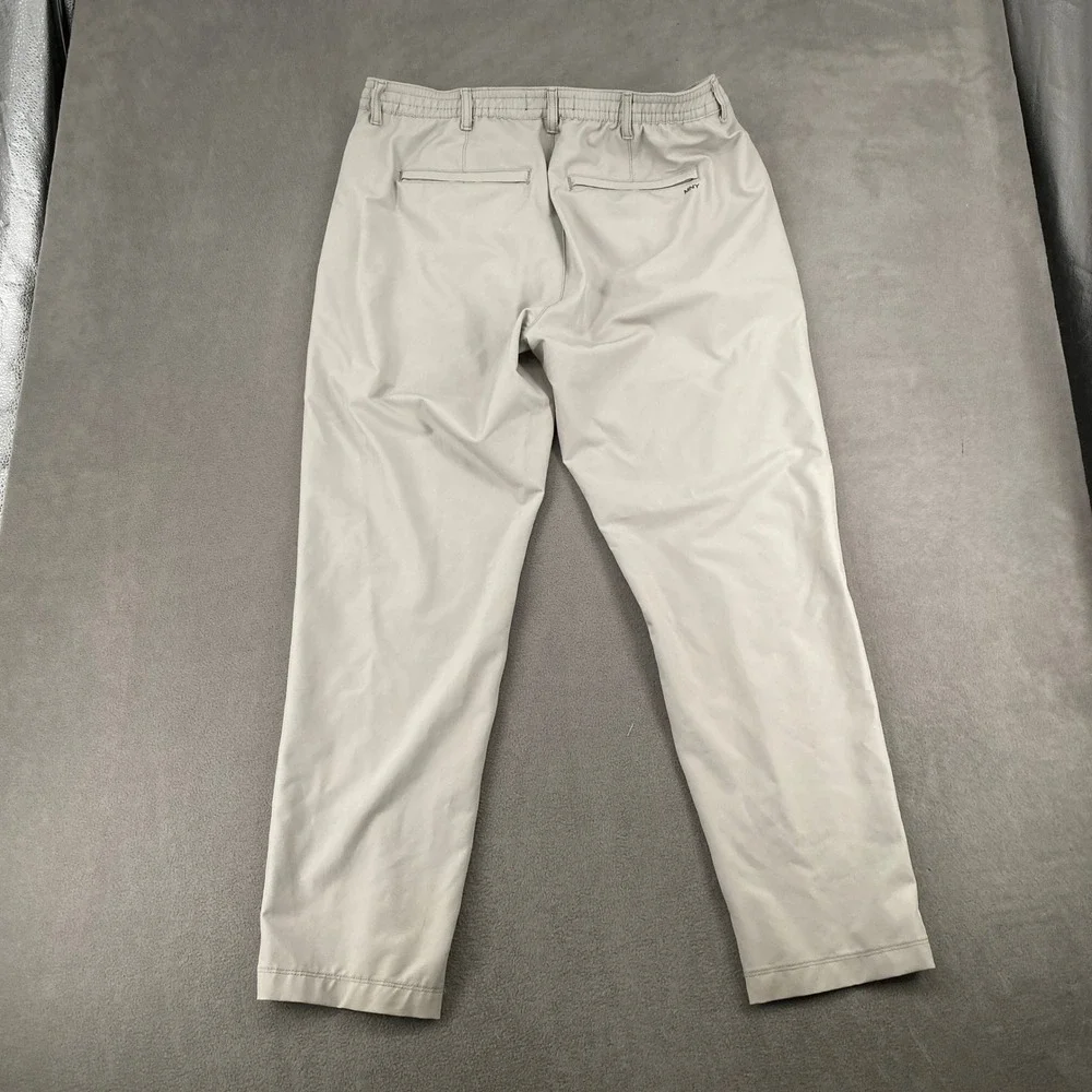 Marc New York Mens 38x32 Performance Chino Pants Khaki Tan Elastic Waist MNY